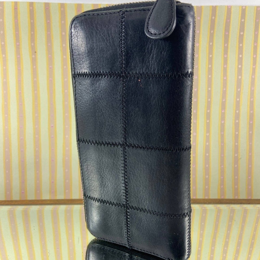 Co-Lab Black Leather Patchwork Wallet - Picture 9 of 14